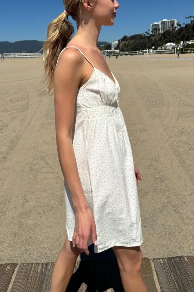 Arianna Floral Dress Sage Ivory Flowers Women Brandy Melville Florals
