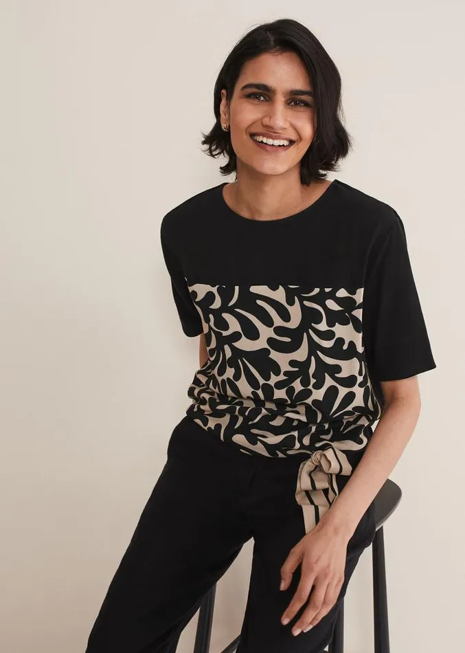 Arie Abstract Top Stoneblack Women Phase Eight Tops and TShirts