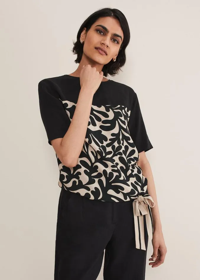 Arie Abstract Top Stoneblack Women Phase Eight Tops and TShirts