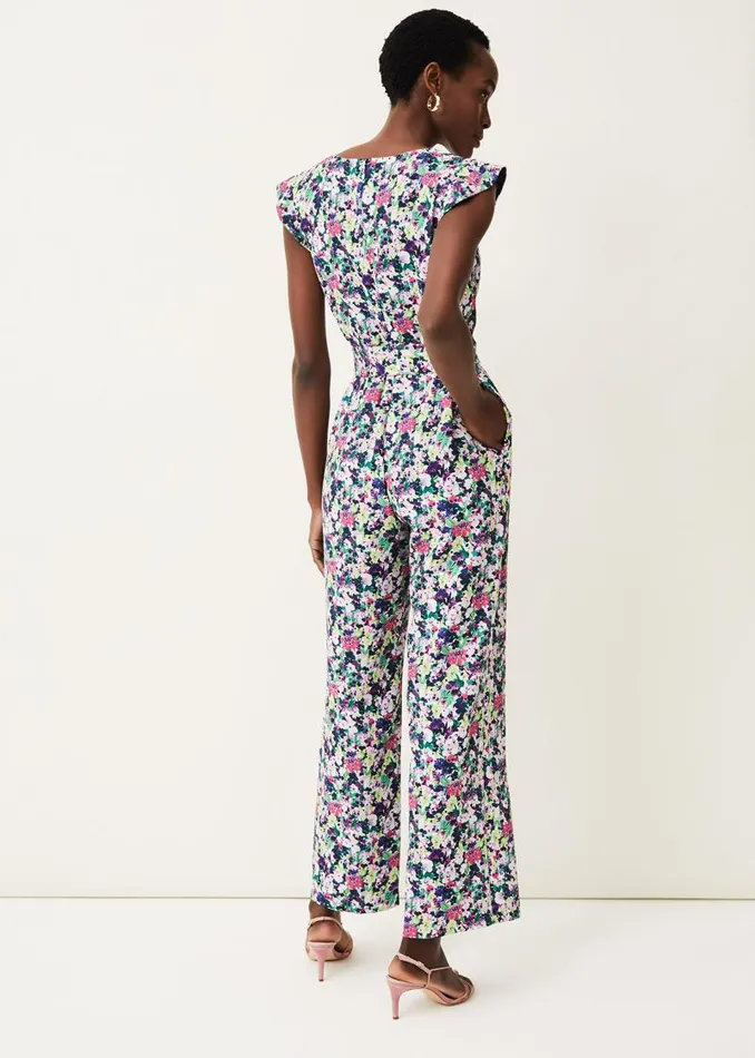 Arya Floral Frill Jumpsuit Multicoloured Women Phase Eight Dresses