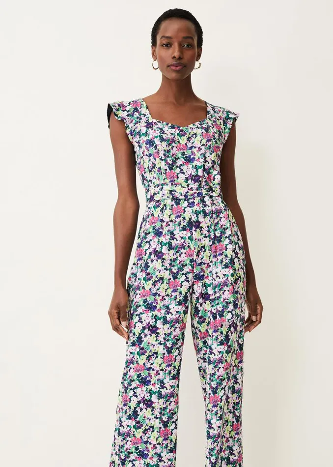 Arya Floral Frill Jumpsuit Multicoloured Women Phase Eight Dresses