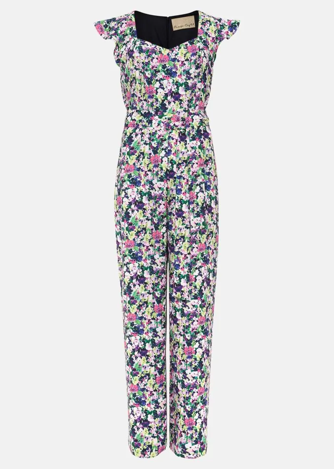 Arya Floral Frill Jumpsuit Multicoloured Women Phase Eight Dresses