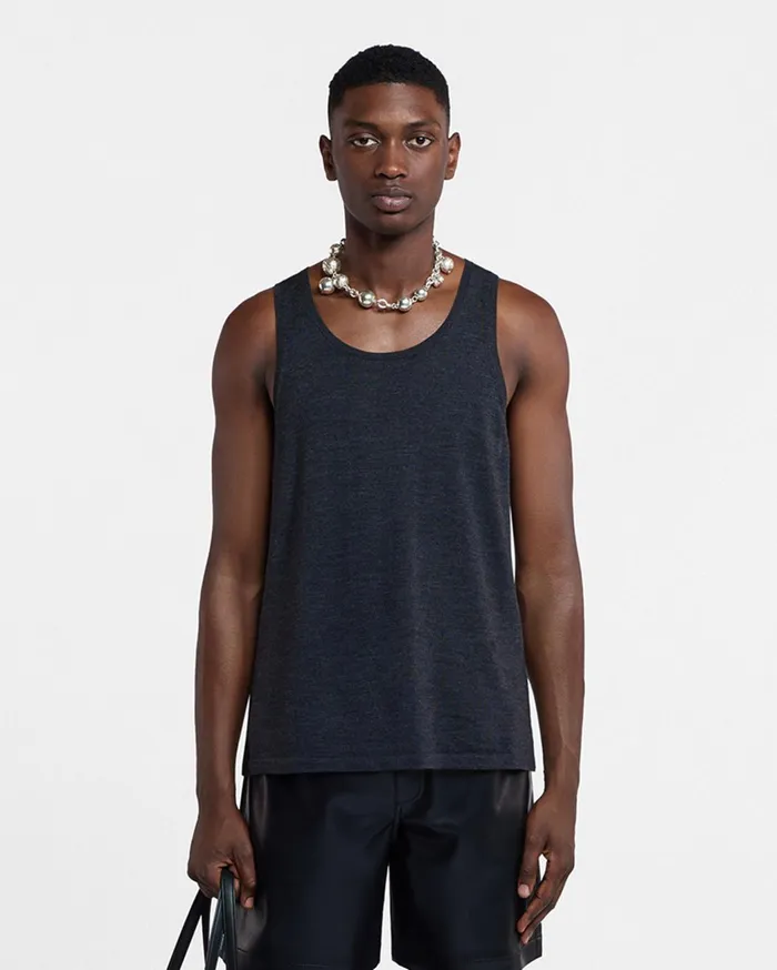 Asher Merino Wool Top Charcoal Men Nanushka Tops