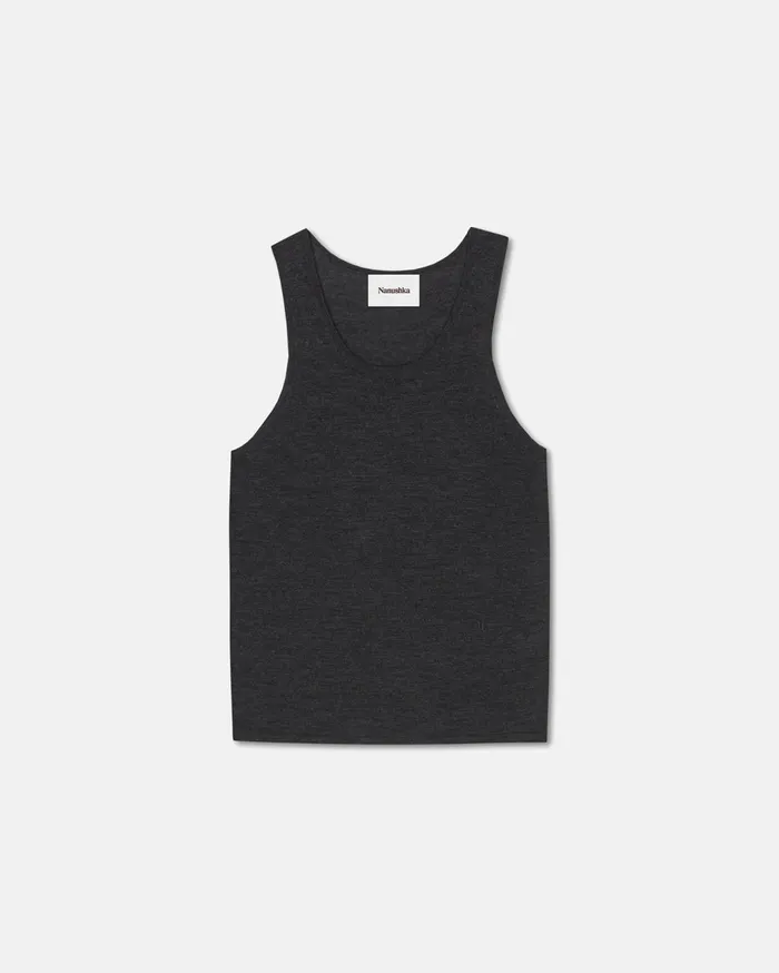 Asher Merino Wool Top Charcoal Men Nanushka Tops