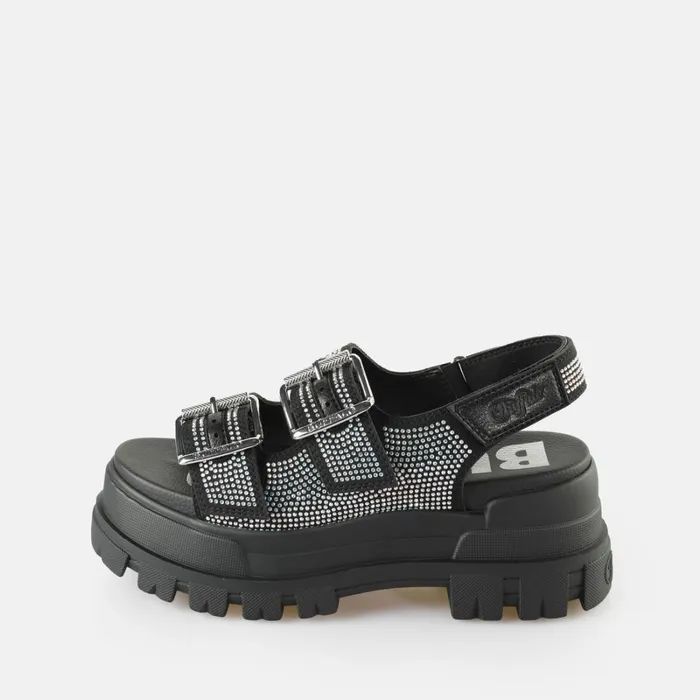 Aspha Ari Glam Black Buffalo Sandals and Slides