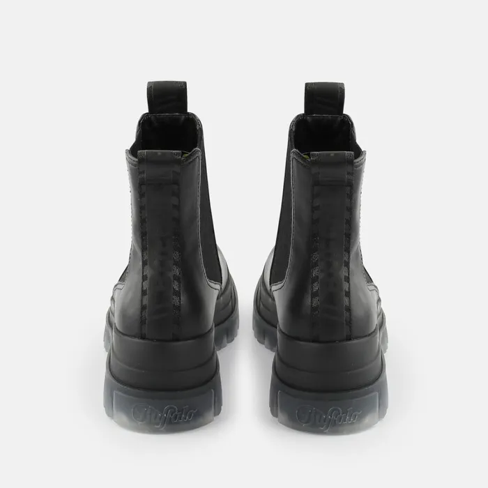 Aspha Chelsea Mid Black Buffalo Boots and AnkleBoots