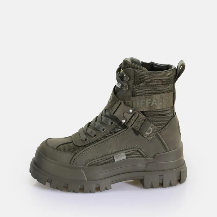 Aspha Com1 Laceup Mid Khaki Buffalo Boots and AnkleBoots Aspha Com1 Laceup Mid Khaki Buffalo Boots and AnkleBoots