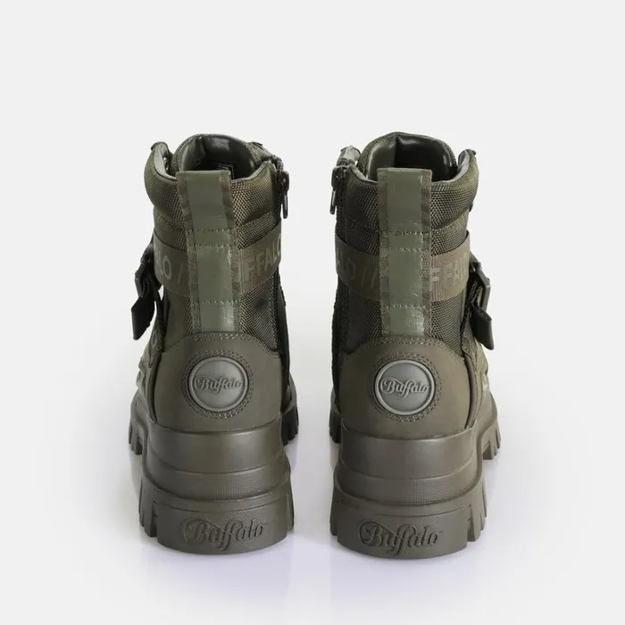 Aspha Com1 Laceup Mid Khaki Buffalo Boots and AnkleBoots Aspha Com1 Laceup Mid Khaki Buffalo Boots and AnkleBoots