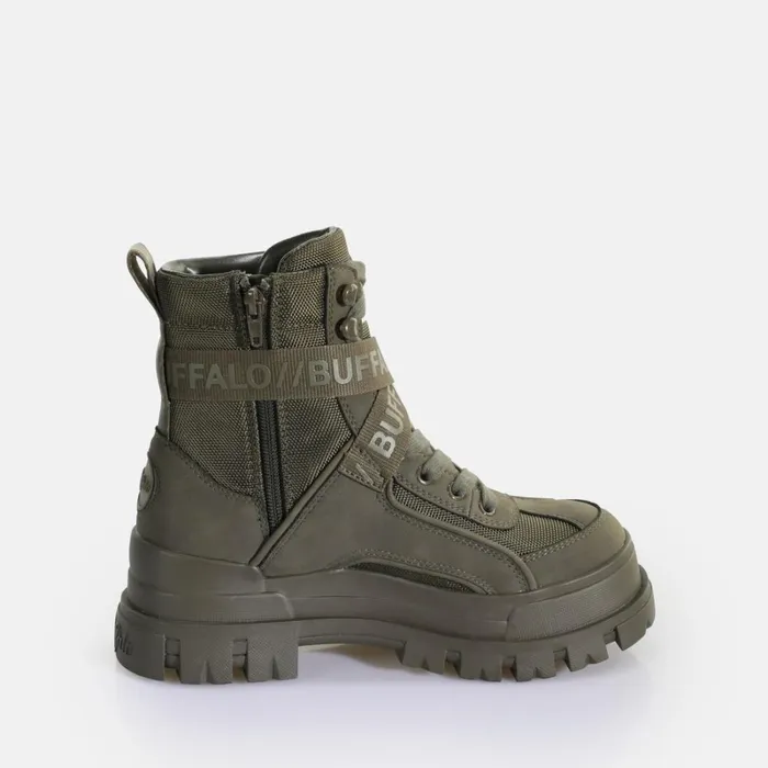Aspha Com1 Laceup Mid Khaki Buffalo Boots and AnkleBoots Aspha Com1 Laceup Mid Khaki Buffalo Boots and AnkleBoots