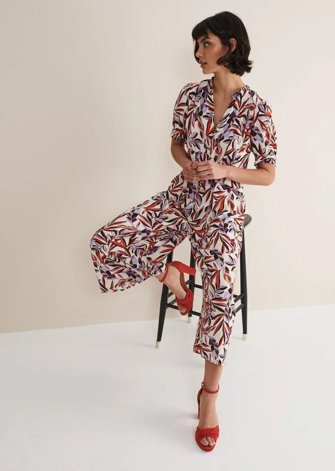 Astrid Leaf Print Cropped Wide Leg Jumpsuit Ivorymulti Women Phase Eight Dresses Astrid Leaf Print Cropped Wide Leg Jumpsuit Ivorymulti Women Phase Eight Dresses