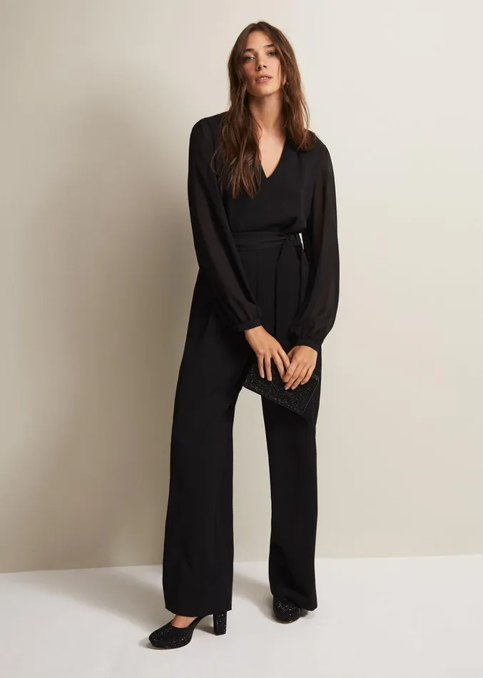 Audrey Black Wide Leg Jumpsuit Black Women Phase Eight Dresses