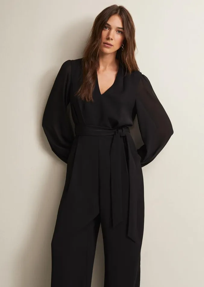 Audrey Black Wide Leg Jumpsuit Black Women Phase Eight Dresses