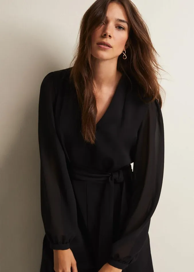 Audrey Black Wide Leg Jumpsuit Black Women Phase Eight Dresses