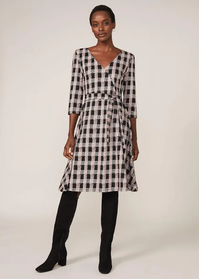 Ava Check Tie Waist Dress Blackpink Women Phase Eight Dresses