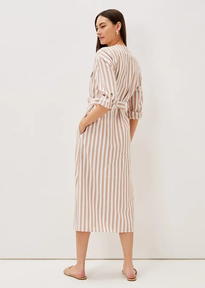 Ayden Stripe Dress Stonewhite Women Phase Eight Dresses