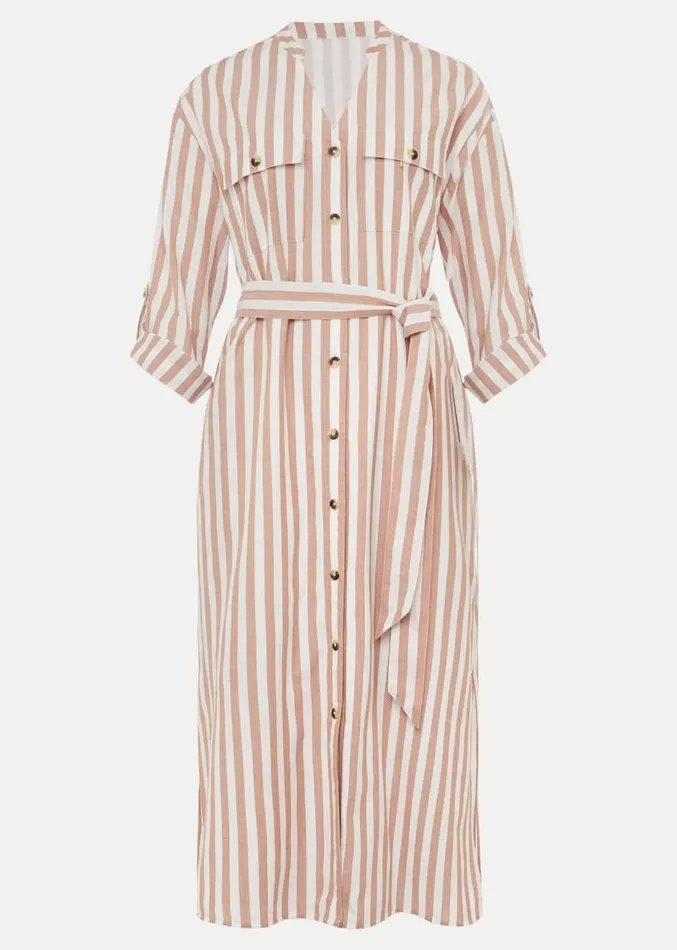 Ayden Stripe Dress Stonewhite Women Phase Eight Dresses