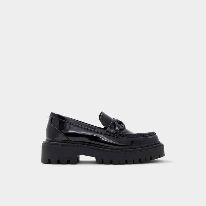 Baberiel Black Synthetic Patent Women ALDO Loafers and Oxfords