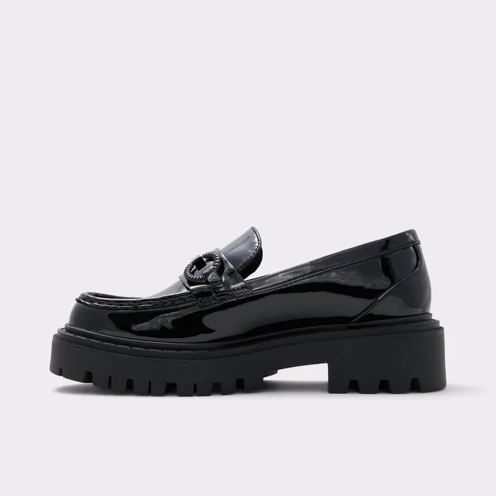 Baberiel Black Synthetic Patent Women ALDO Loafers and Oxfords