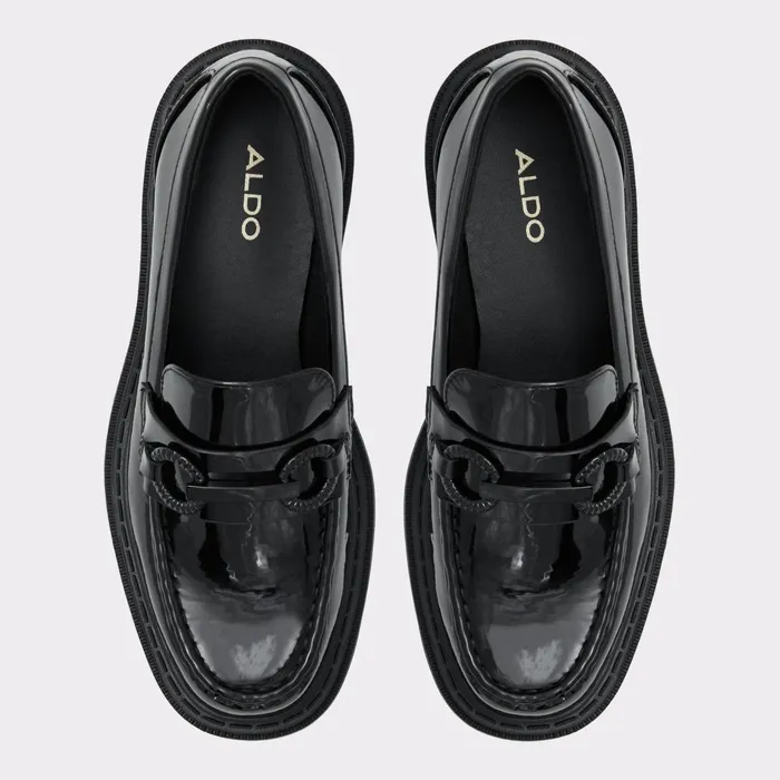 Baberiel Black Synthetic Patent Women ALDO Loafers and Oxfords