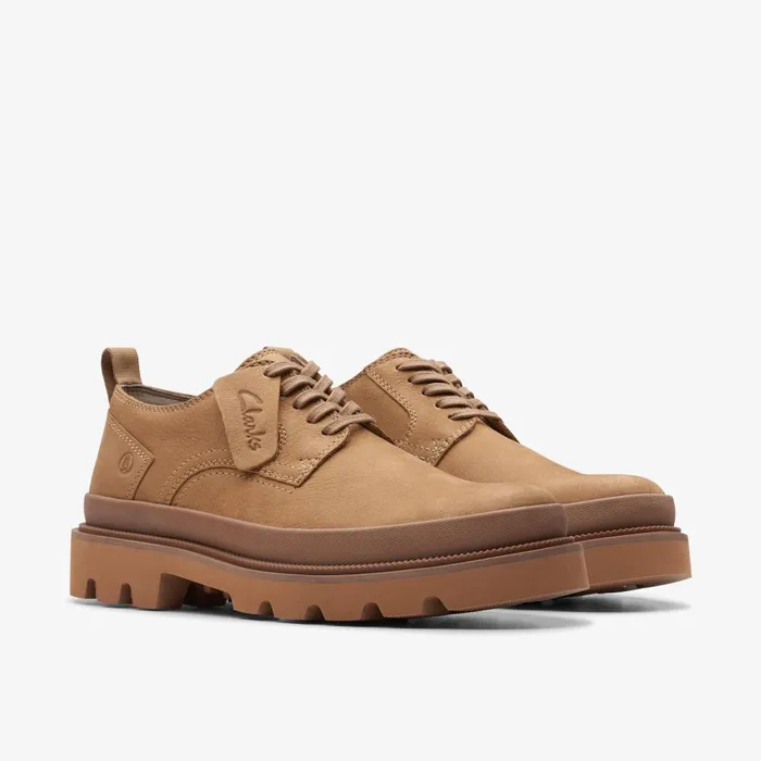 Badell Lace Dark Sand Nubuck Men Clarks Casual Dress Shoes