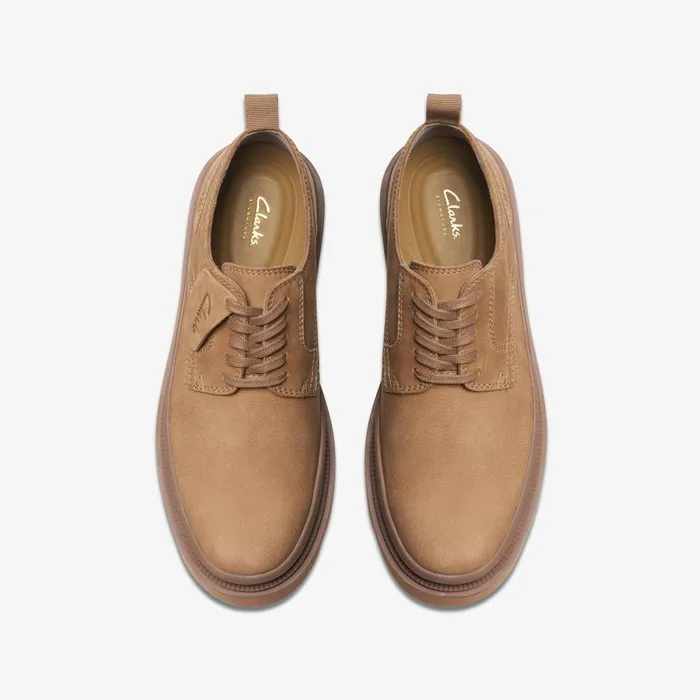 Badell Lace Dark Sand Nubuck Men Clarks Casual Dress Shoes