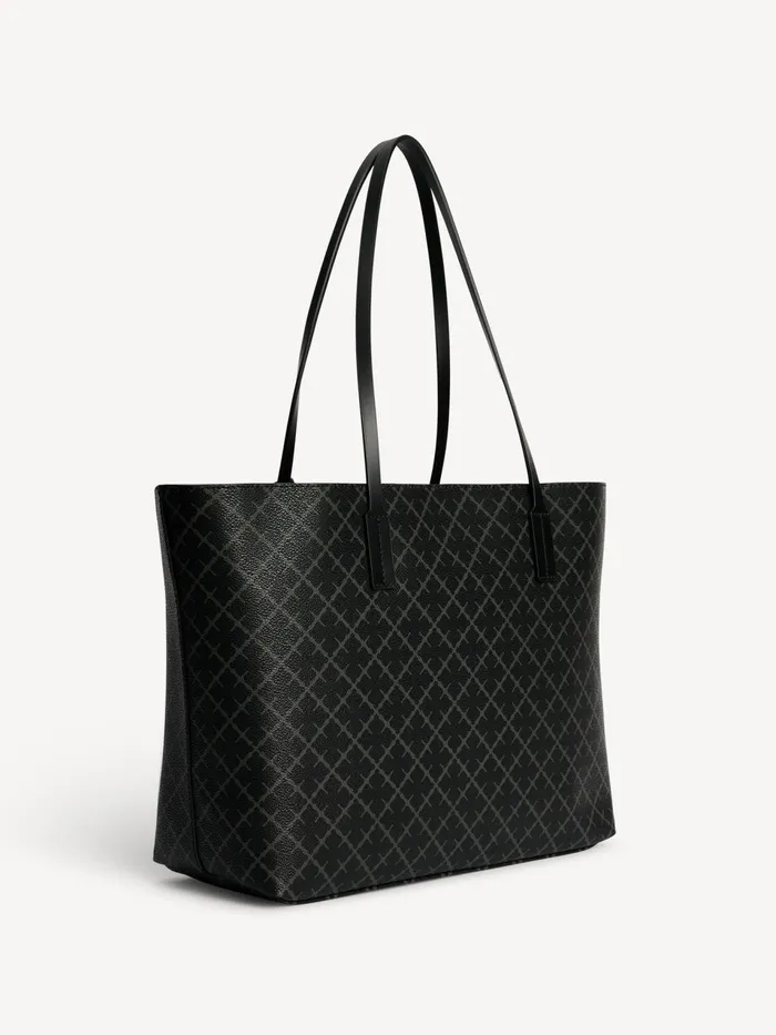 Bags Women By Malene Birger Abigail Printed Tote Bag Charcoal