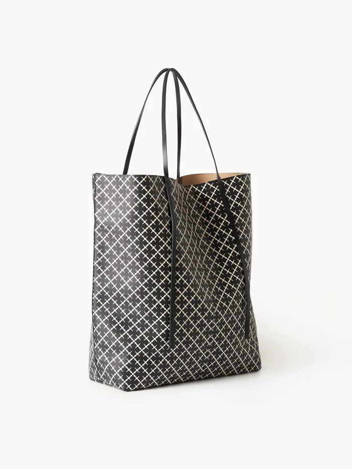 Bags Women By Malene Birger Abrille Printed Tote Bag Black