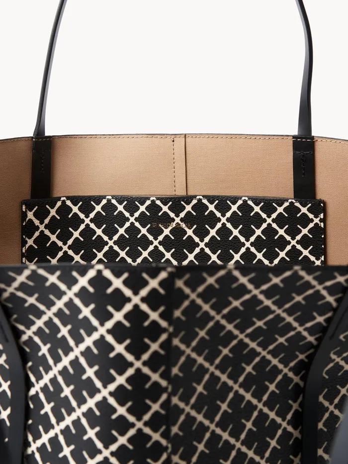 Bags Women By Malene Birger Abrille Printed Tote Bag Black