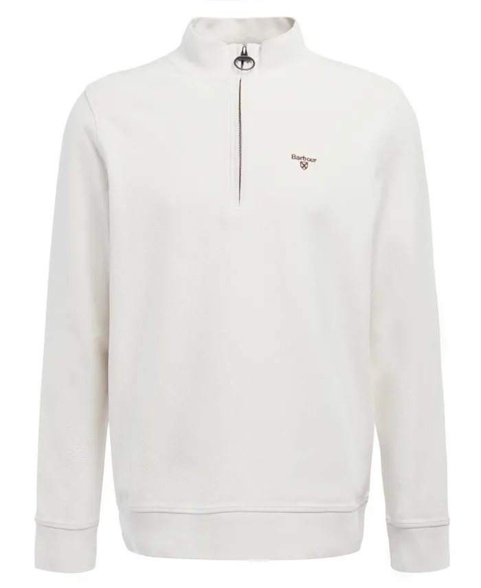 Barbour Birkrigg Half Zip Sweatshirt White Smoke Men Barbour Hoodies and Sweatshirts