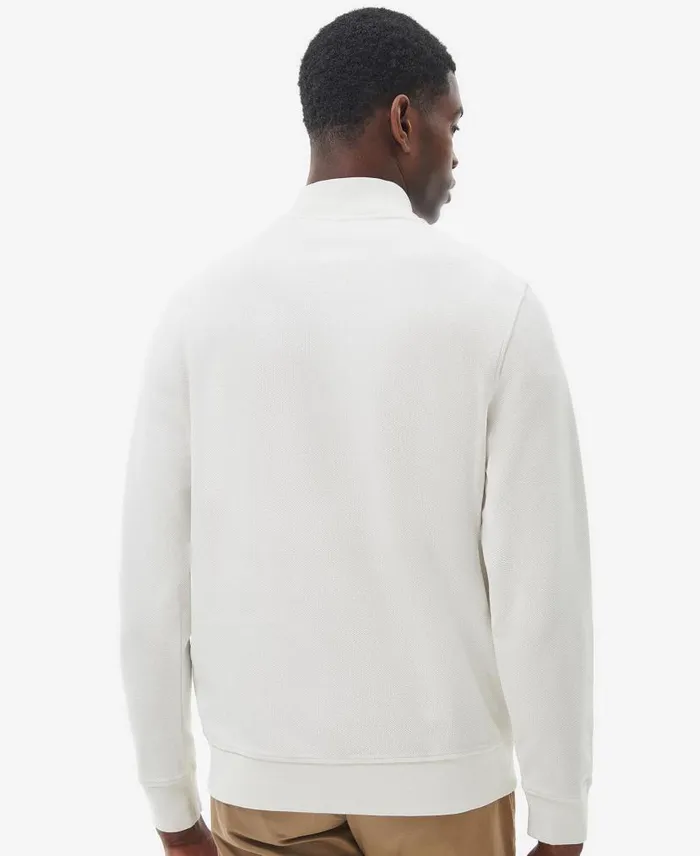 Barbour Birkrigg Half Zip Sweatshirt White Smoke Men Barbour Hoodies and Sweatshirts