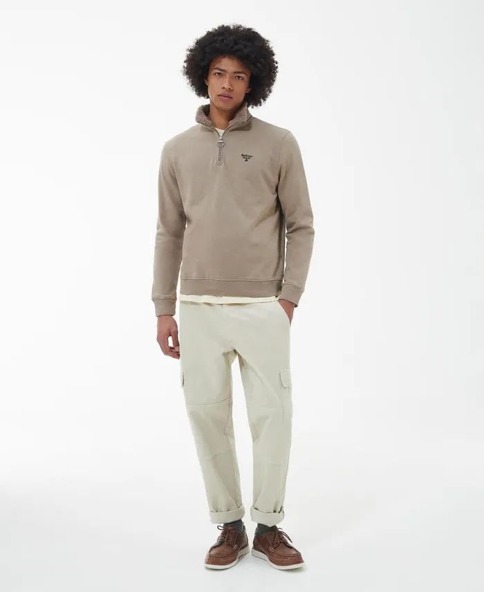 Beacon HalfZip Fleece Timberwolf Men Barbour Hoodies and Sweatshirts