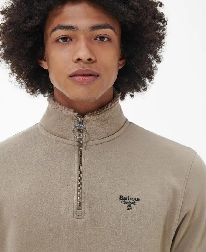 Beacon HalfZip Fleece Timberwolf Men Barbour Hoodies and Sweatshirts