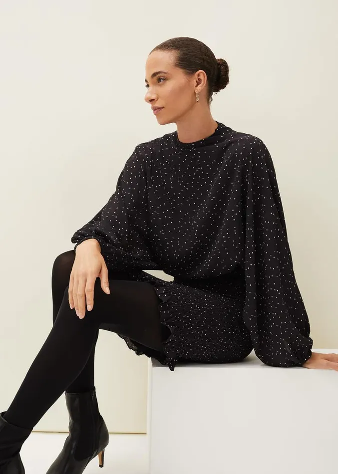 Becca Spot Print Dress Blackivory Women Phase Eight Dresses