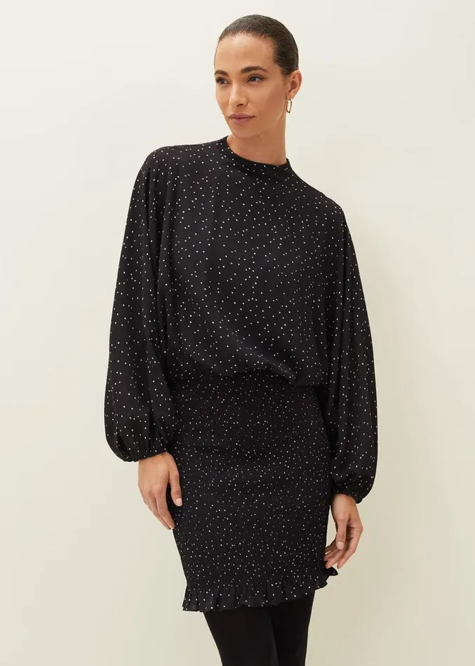 Becca Spot Print Dress Blackivory Women Phase Eight Dresses