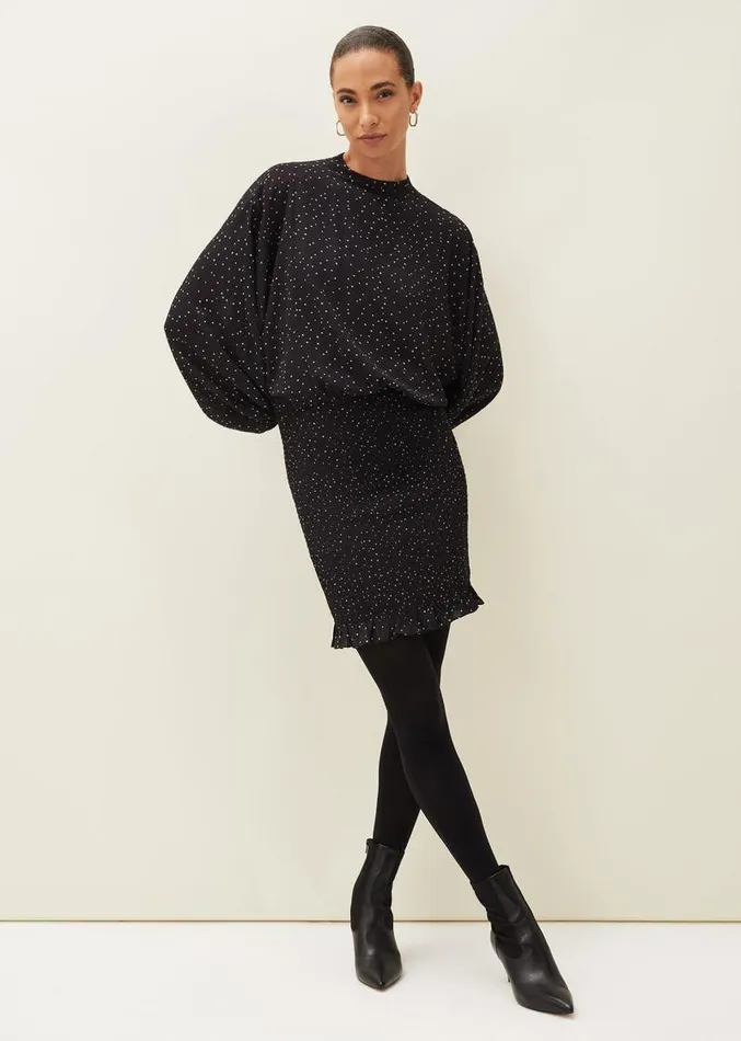 Becca Spot Print Dress Blackivory Women Phase Eight Dresses