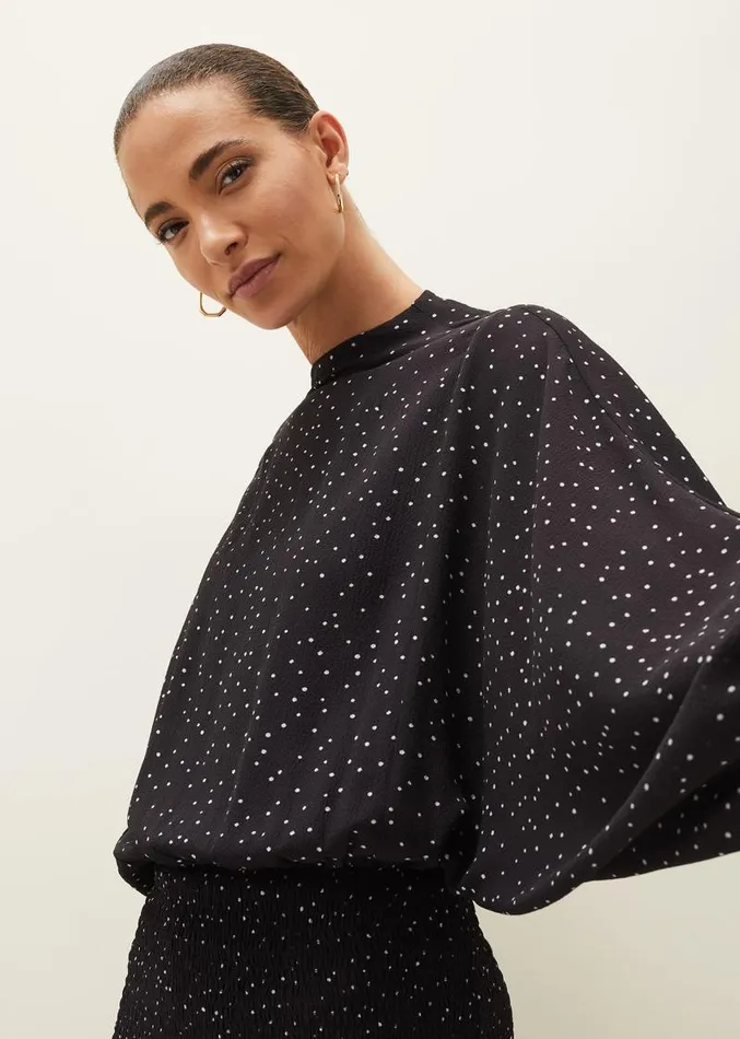 Becca Spot Print Dress Blackivory Women Phase Eight Dresses