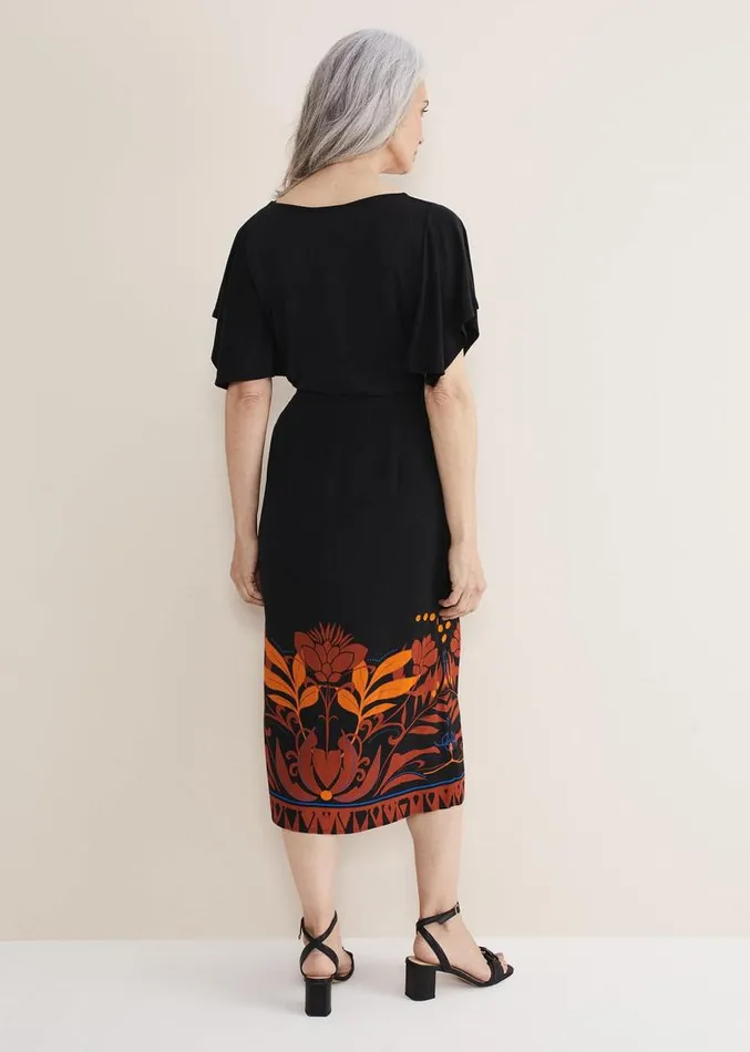Bellita Placement Print Midi Skirt Blackmulti Women Phase Eight Skirts