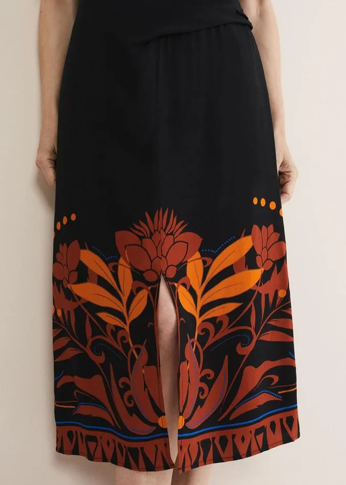 Bellita Placement Print Midi Skirt Blackmulti Women Phase Eight Skirts