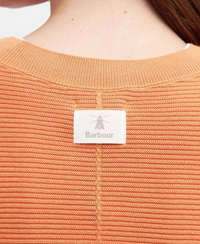 Bickland Crew Neck Jumper Apricot Crush Women Barbour Jumpers