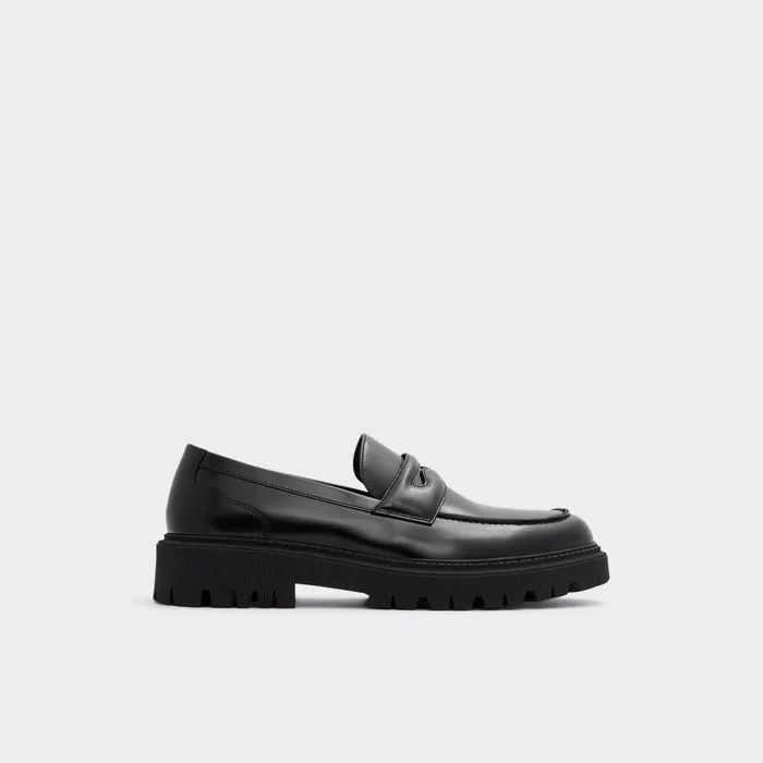 Bigthink Black Leather Smooth Men ALDO Loafers and SlipOns
