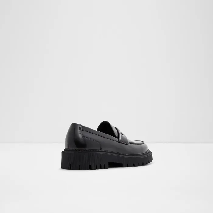 Bigthink Black Leather Smooth Men ALDO Loafers and SlipOns