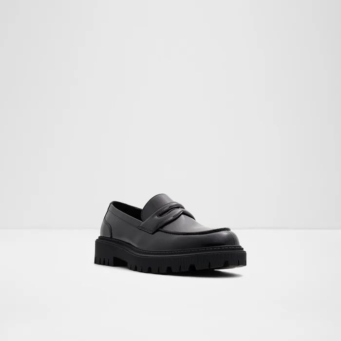 Bigthink Black Leather Smooth Men ALDO Loafers and SlipOns
