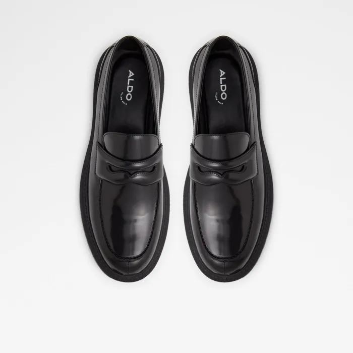 Bigthink Black Leather Smooth Men ALDO Loafers and SlipOns