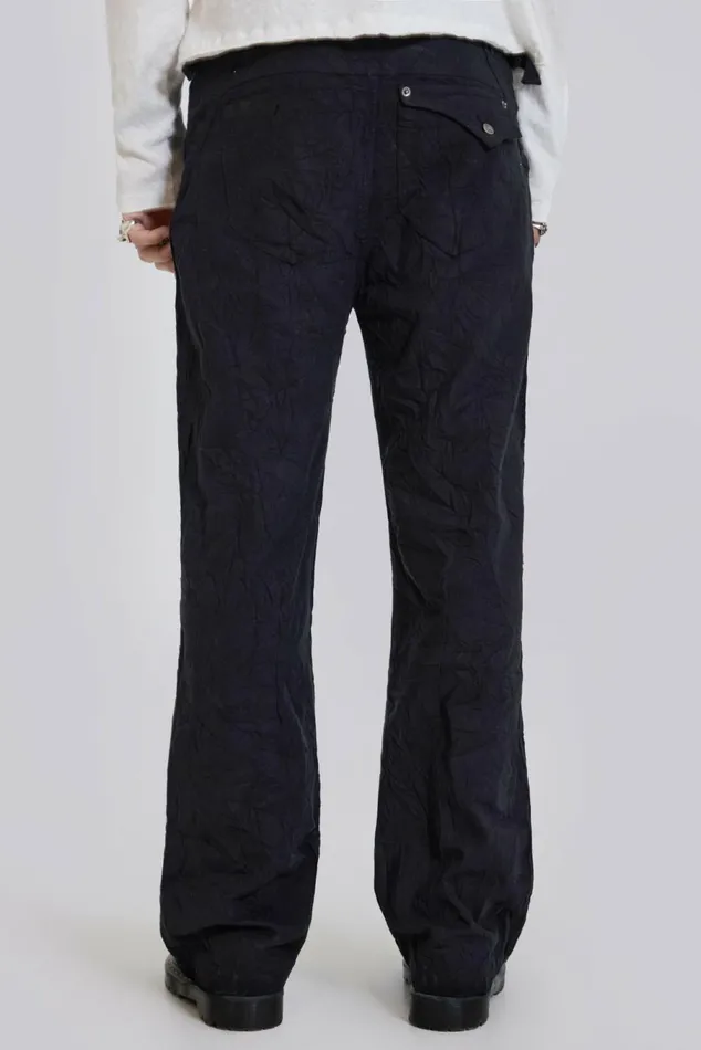 Black Creased Pants Black Men Jaded London Cargo Pants