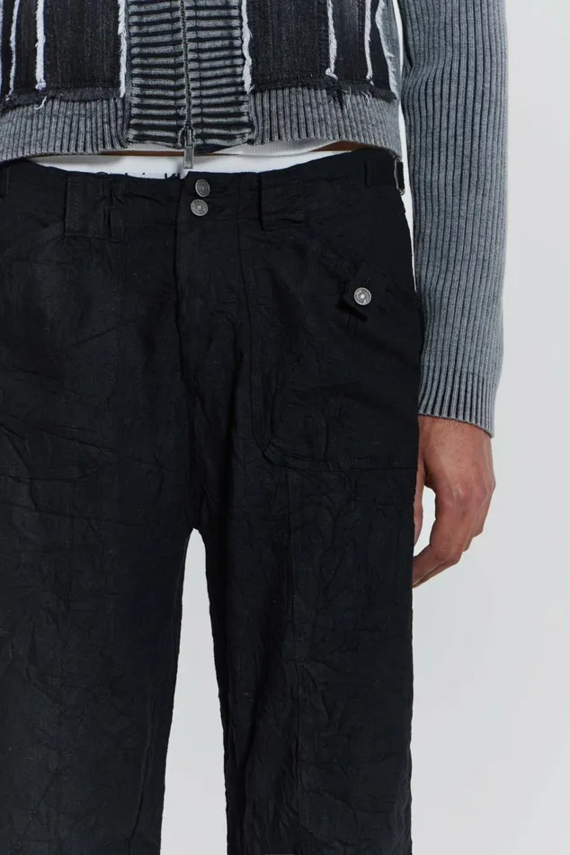 Black Creased Pants Black Men Jaded London Cargo Pants
