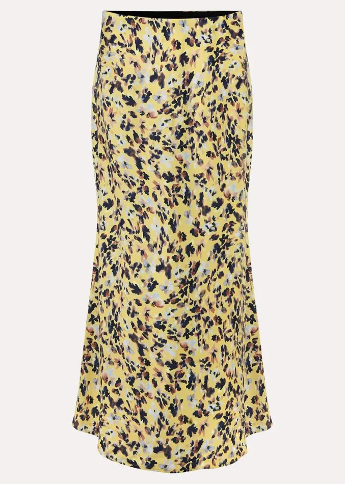 Blaire Floral Satin Slip Skirt Yellow Women Phase Eight Skirts