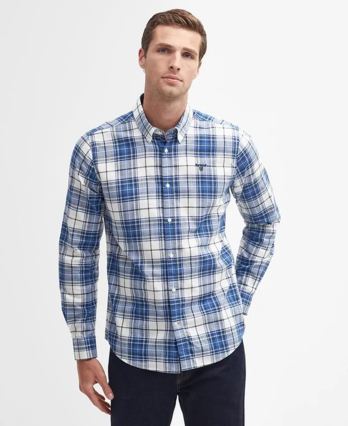 Blakelow Tailored LongSleeved Shirt Agave Green Men Barbour Shirts