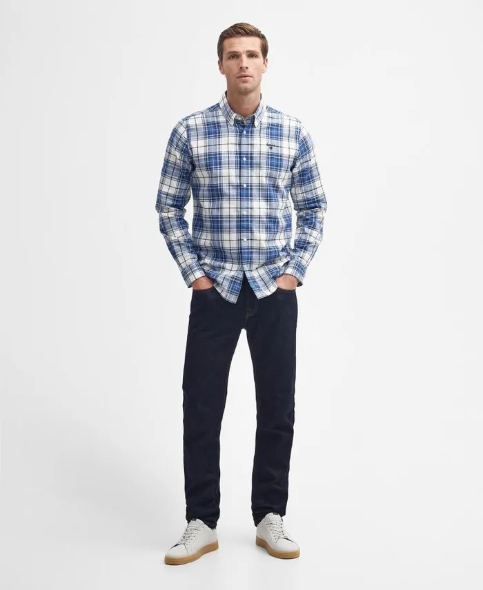Blakelow Tailored LongSleeved Shirt Agave Green Men Barbour Shirts