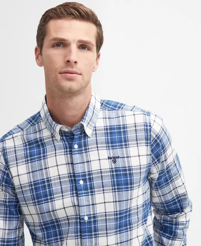 Blakelow Tailored LongSleeved Shirt Agave Green Men Barbour Shirts