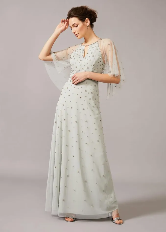 Blanca Sparkle Tulle Dress Duck Egg Women Phase Eight Dresses